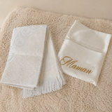 Pochette + tapis de prière blanc