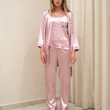 Pyjama satiné rose poudré